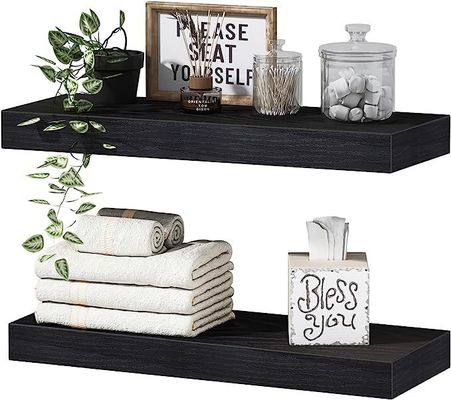 Conjunto de embalagem de correio de 2 prateleiras flutuantes de madeira de estilo rústico para decoração doméstica requintada