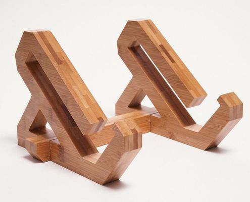 Stand de laptop de bambu ajustável para notebook e laptop em design conveniente
