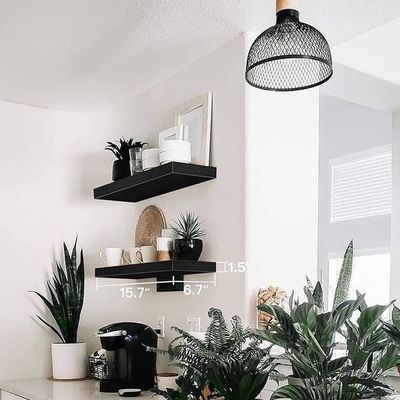 Conjunto de embalagem de correio de 2 prateleiras flutuantes de madeira de estilo rústico para decoração doméstica requintada