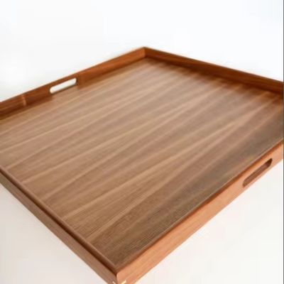 Rectangular Walnut Serving Tray de madeira com alças Como sua solicitação Walnut Tabela de café