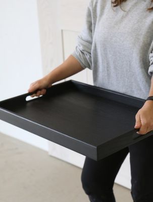 Rectangular Walnut Serving Tray de madeira com alças Como sua solicitação Walnut Tabela de café