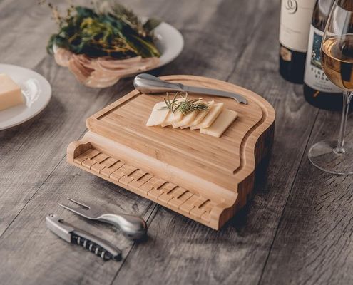 BAMBOO Cheese Board Knife Set Design elegante para blocos de cortar e placas de charcuterie