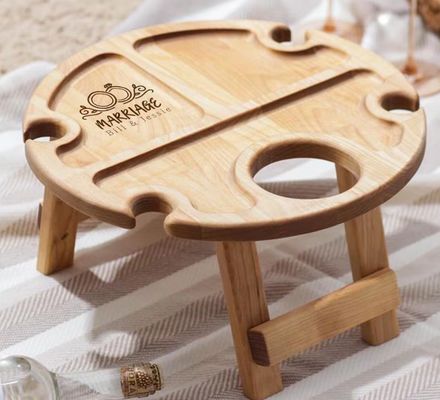 Caixa de serviço dobrável Mesa de vinho portátil com função de poupança de espaço e logotipo personalizado