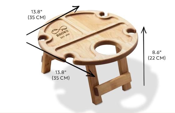 Caixa de serviço dobrável Mesa de vinho portátil com função de poupança de espaço e logotipo personalizado