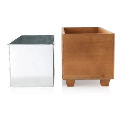 Logotipo personalizado Balde de refrigerador de champanhe para presente de aniversário de madeira Design personalizado