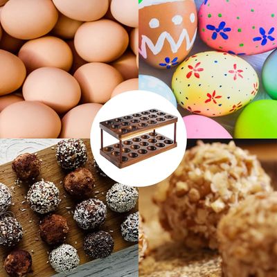 Organização da cozinha Eletrodoméstico de camada dupla bandeja de ovos de madeira com logotipo personalizado