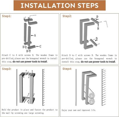 Decorativo de pinheiros parede montada porta-toalhas de madeira para banheiro organizador de toalhas enroladas