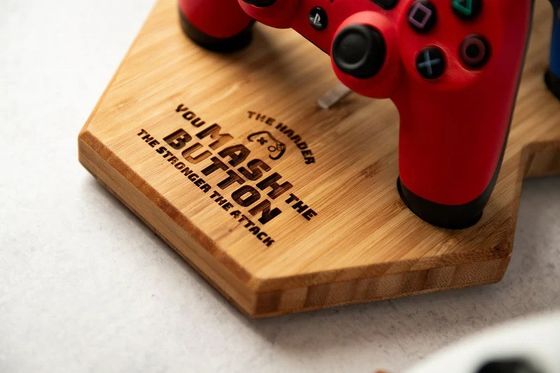 Stand de jogador ajustável A combinação ideal de bambu e acrílico para jogos ideais