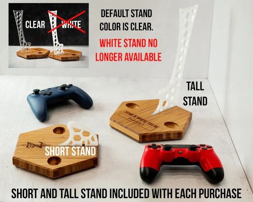 Stand de jogador ajustável A combinação ideal de bambu e acrílico para jogos ideais