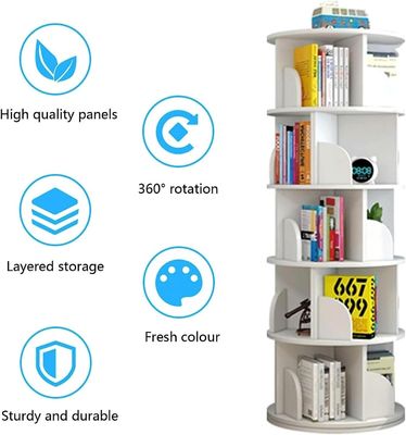 Loja de livros rotativa de 360 graus colorida para armazenamento de livros infantis