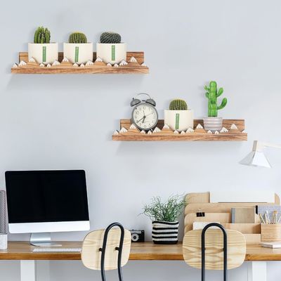 Logotipo personalizado montado na parede rústico 3 Pcs Montanha de neve Prateleiras flutuantes para berçário