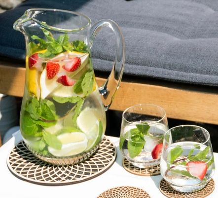 202407 Conjunto de 6 montadoras de madeira montadoras de casamentos de dupla camada