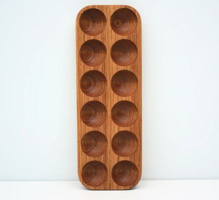 Prático suporte de ovo de madeira de nível único para organização de balcão