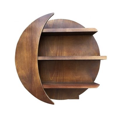 Mobiliário para casa Lua montada na parede Prateleiras flutuantes de madeira para sala de estar Decoração do quarto