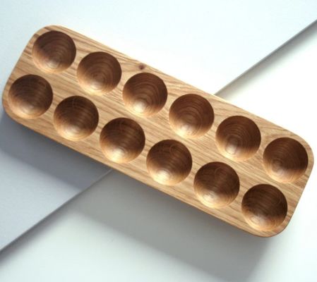 Prático suporte de ovo de madeira de nível único para organização de balcão