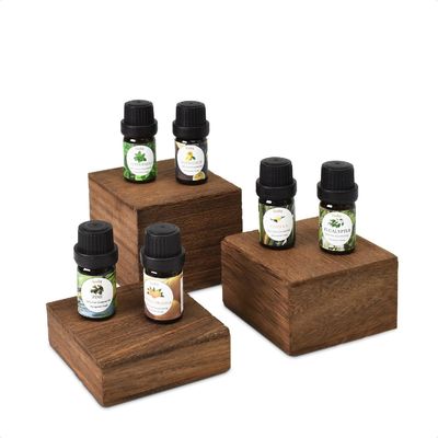 3 suportes de altura diferente montadores de tela de madeira logotipo personalizado barnizamento impressão manuseio