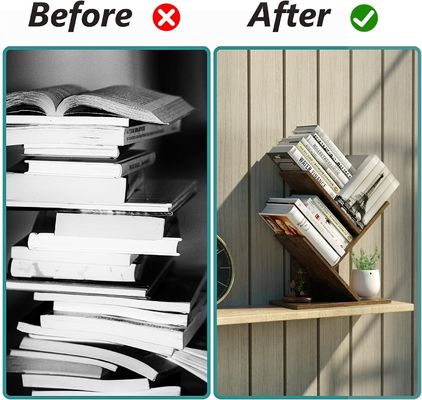 Tipo de instalação de prateleira Tipo de estância para livros Revistas CD Prateleiras de armazenamento de madeira