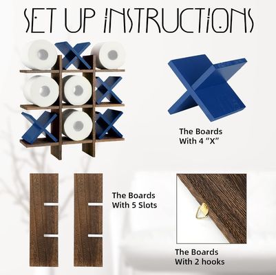 Porta-rolos de banho de madeira atrás das portas/nas paredes Logotipo personalizado Porta-papel higiénico