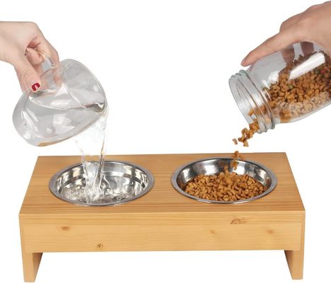 Funcional elevados stand comida de gato e água taças Diner Pet Feeder para proprietários de animais ocupados