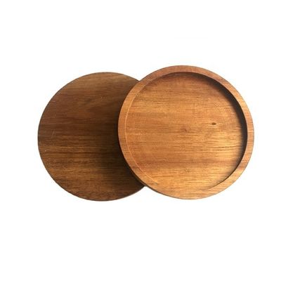 Tapete redondo de taça de café decoração 10X0.9cm Acacia madeira coasters com impressão avançada