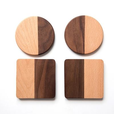 Tapete redondo de taça de café decoração 10X0.9cm Acacia madeira coasters com impressão avançada