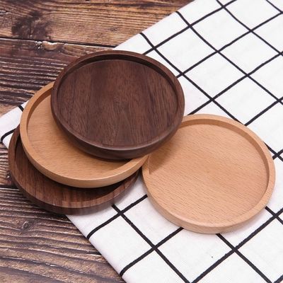 Tapete redondo de taça de café decoração 10X0.9cm Acacia madeira coasters com impressão avançada