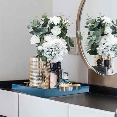 Injeção de madeira de servir bandeja de cor simples ou personalizado grande bandeja otomana com 4 coasters