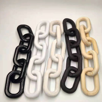 Ornamentação de artesanato de madeira esculpida à mão para decoração de casa Chain Link Farmhouse Chain 5-Link