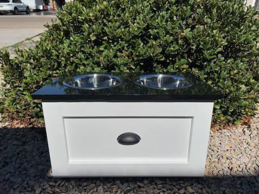 Pequenos Animais de estimação Animais Estação de alimentação Idade Animais de estimação 2 Cachoeira Erguida Alimentador para cães elevado com gaveta