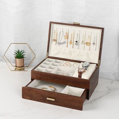 Rectângulo Pedido personalizado Bracelete de madeira maciça relógio de exibição caixa de armazenamento de jóias feita à mão