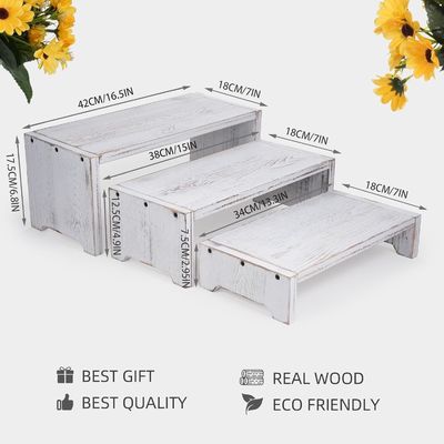 Decoração para casa e presentes Design funcional 3 camadas madeira de latão Cupcake sobremesa display Riser