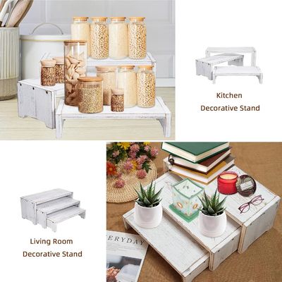 Decoração para casa e presentes Design funcional 3 camadas madeira de latão Cupcake sobremesa display Riser