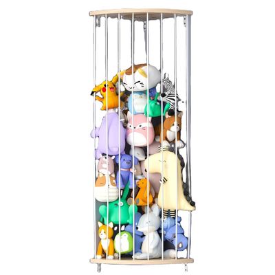 Sala de estar tamanho personalizado Zoo padrão estante de armazenamento de animais recheado com gaiola organizador de madeira