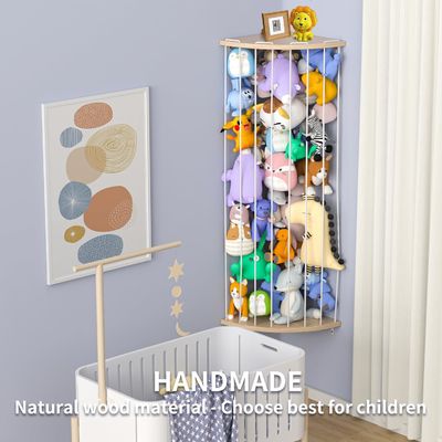 Sala de estar tamanho personalizado Zoo padrão estante de armazenamento de animais recheado com gaiola organizador de madeira