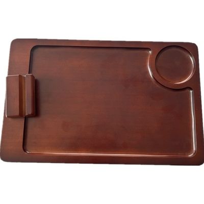 Rectangular Sofá de madeira braço de mesa bandeja para armazenamento em casa e logotipo personalizado aceitável