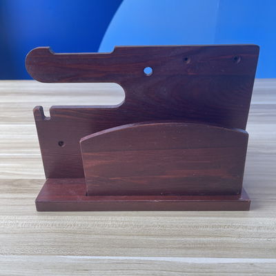 Laser gravado de madeira preguiçoso porta celular personalizado Stand com Phonestand e Slot de caneta