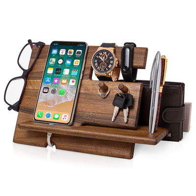 Laser gravado de madeira preguiçoso porta celular personalizado Stand com Phonestand e Slot de caneta