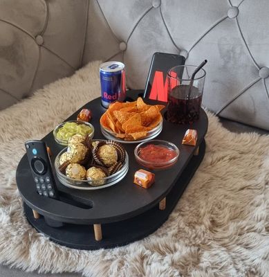 202406 Black Couch Bar com 4 taças de vidro