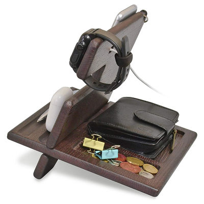 Porta-telefone de mesa de madeira multifuncional com impressão de logotipo personalizado