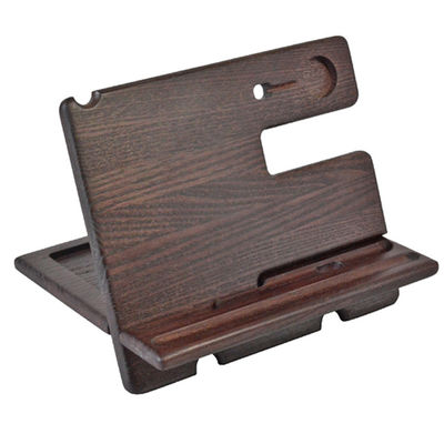 Porta-telefone de mesa de madeira multifuncional com impressão de logotipo personalizado