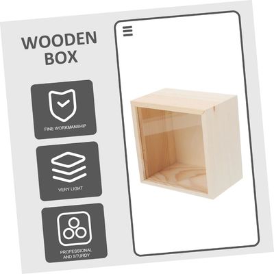 Caixa de madeira Acessórios de escritório Caixa Decorativa Tesouro de madeira tampa clara Pequena tela