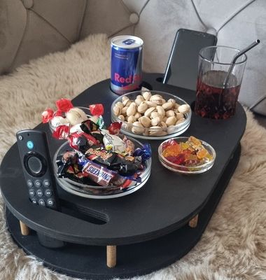 202406 Black Couch Bar com 4 taças de vidro