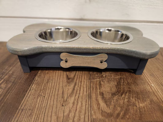 202406 Nome personalizado Etiqueta Pequeno alimentador de cães de madeira para jantar com animais de estimação