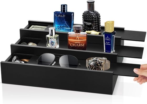 3 Nível Colônia Stand Perfume Organizer com Comp Oculto Logotipo personalizado aceitável