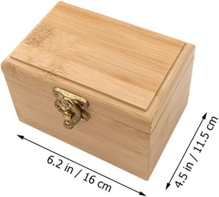 Organizador de gaveta de armazenamento de jóias de bambu de madeira com caixa de armazenamento de brincos com tampa deslizante
