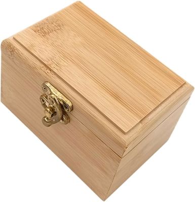 Organizador de gaveta de armazenamento de jóias de bambu de madeira com caixa de armazenamento de brincos com tampa deslizante