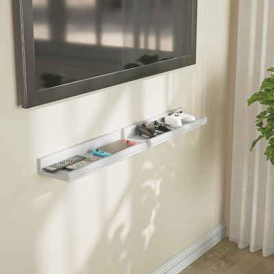 Bolas de madeira e estantes flutuantes de design de lábios Conjunto de 2 brancos modernos para multifunção