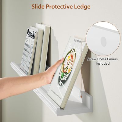 Bolas de madeira e estantes flutuantes de design de lábios Conjunto de 2 brancos modernos para multifunção