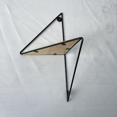 Estante de exibição multifuncional de parede triangular de madeira de metal para armazenamento em casa