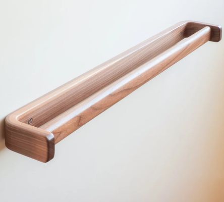 Equipa de toalhas de banheiro Barras de toalhas de madeira feitas à mão Relhas de toalhas de nozes não dobráveis